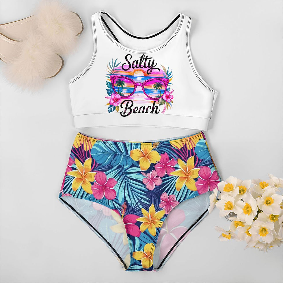 Thumbnail: Women's High Waisted Bikini salty beach