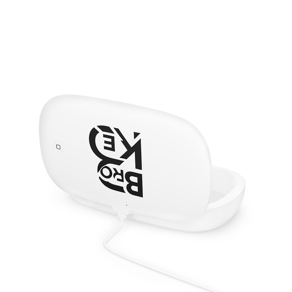 Thumbnail: UV Phone Sanitizer & Wireless Charging Pad '#Brokeology logo Hygiene Charger