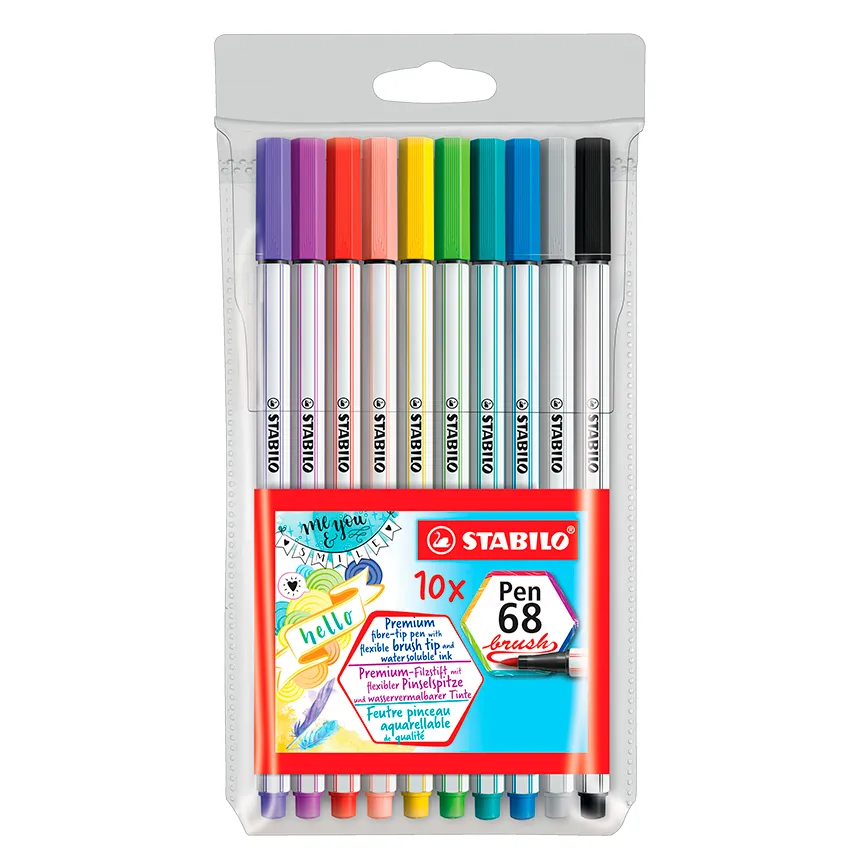 Stabilo Pen 68 Brush: 10 colores