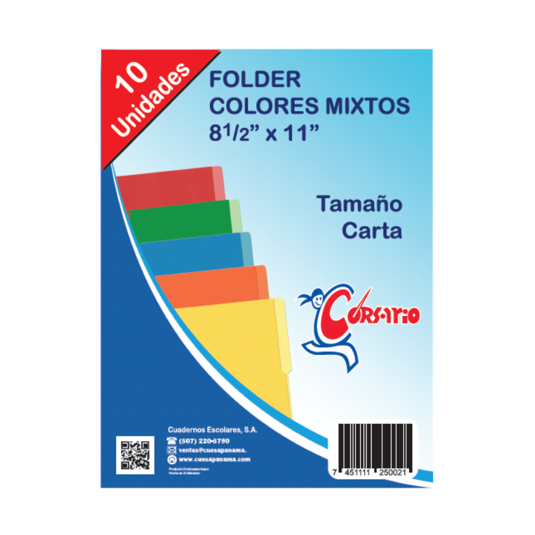 Folder de archivo- colores surtidos