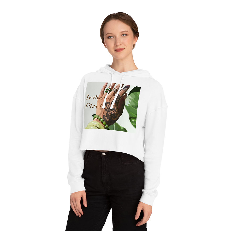 Thumbnail: TATTED GREEN THUMB Chic Women's Cropped Hoodie by Industry Plant @AutoPaybump