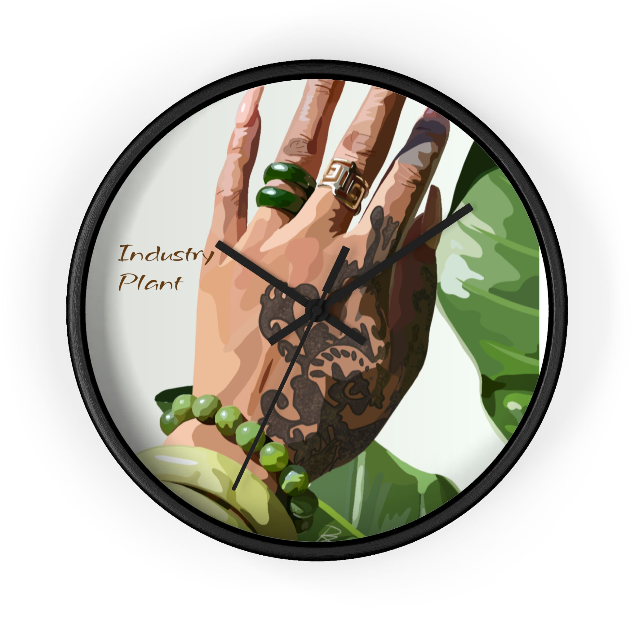 TATTED GREEN THUMB Plant Parent Gift Wall Clock by Industry Plant @AutoPaybump