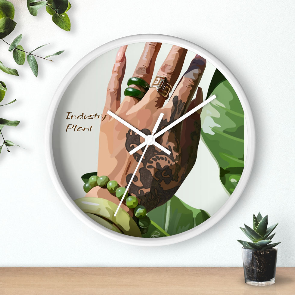 Thumbnail: TATTED GREEN THUMB Plant Parent Gift Wall Clock by Industry Plant @AutoPaybump 
