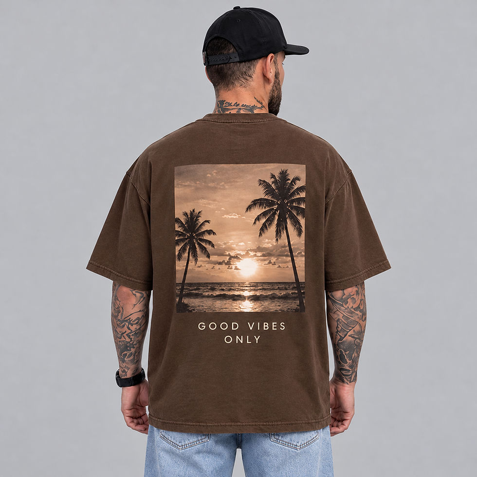 Miniatura: Camiseta Oversized Por do Sol Marrom