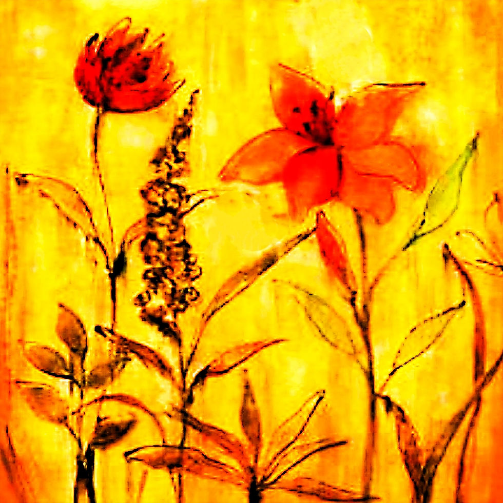 Thumbnail: Photo Panel 10 x 10 or 12 x 12 Brown/Orange  Flowers 