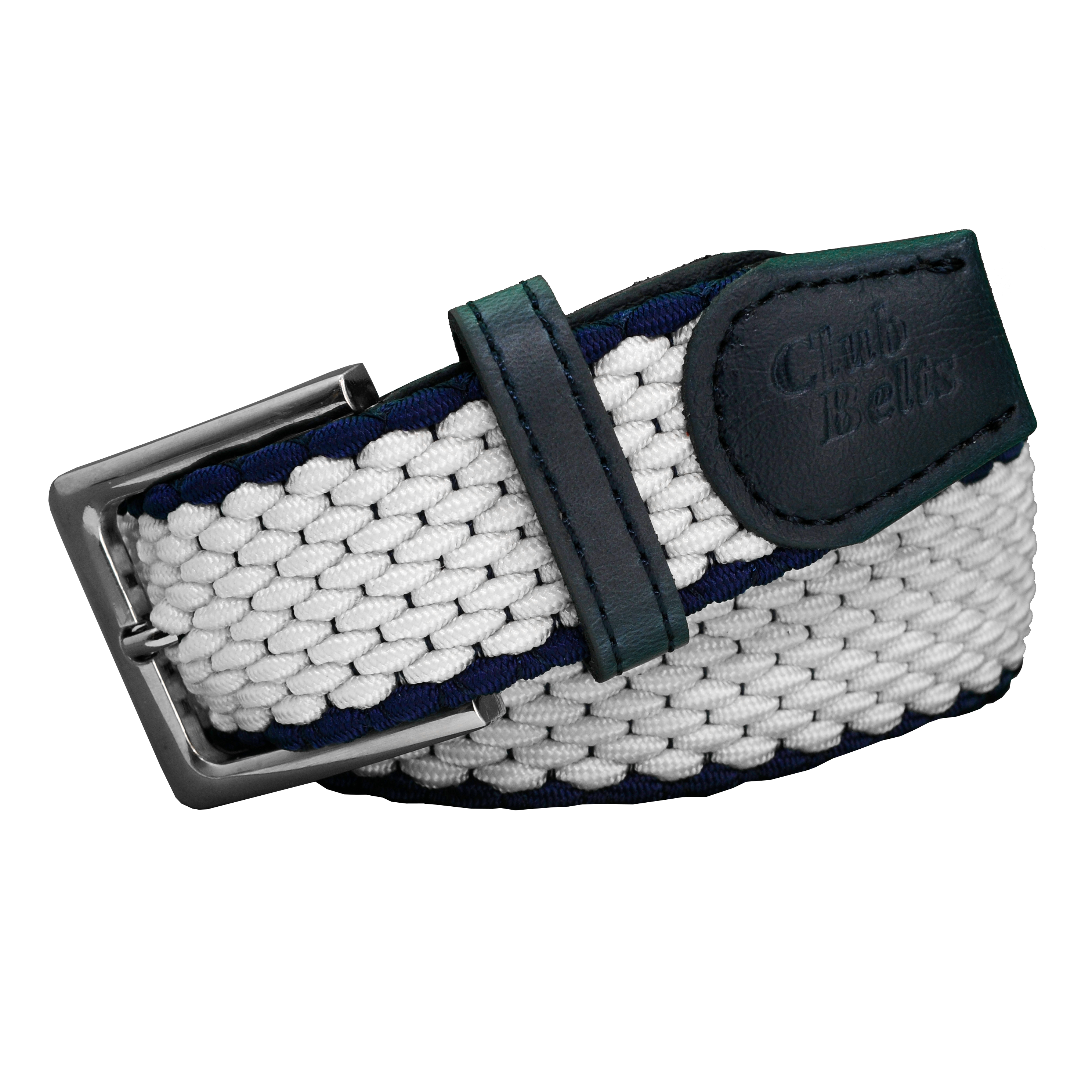 White with Dark Blue Trim Regular Belt