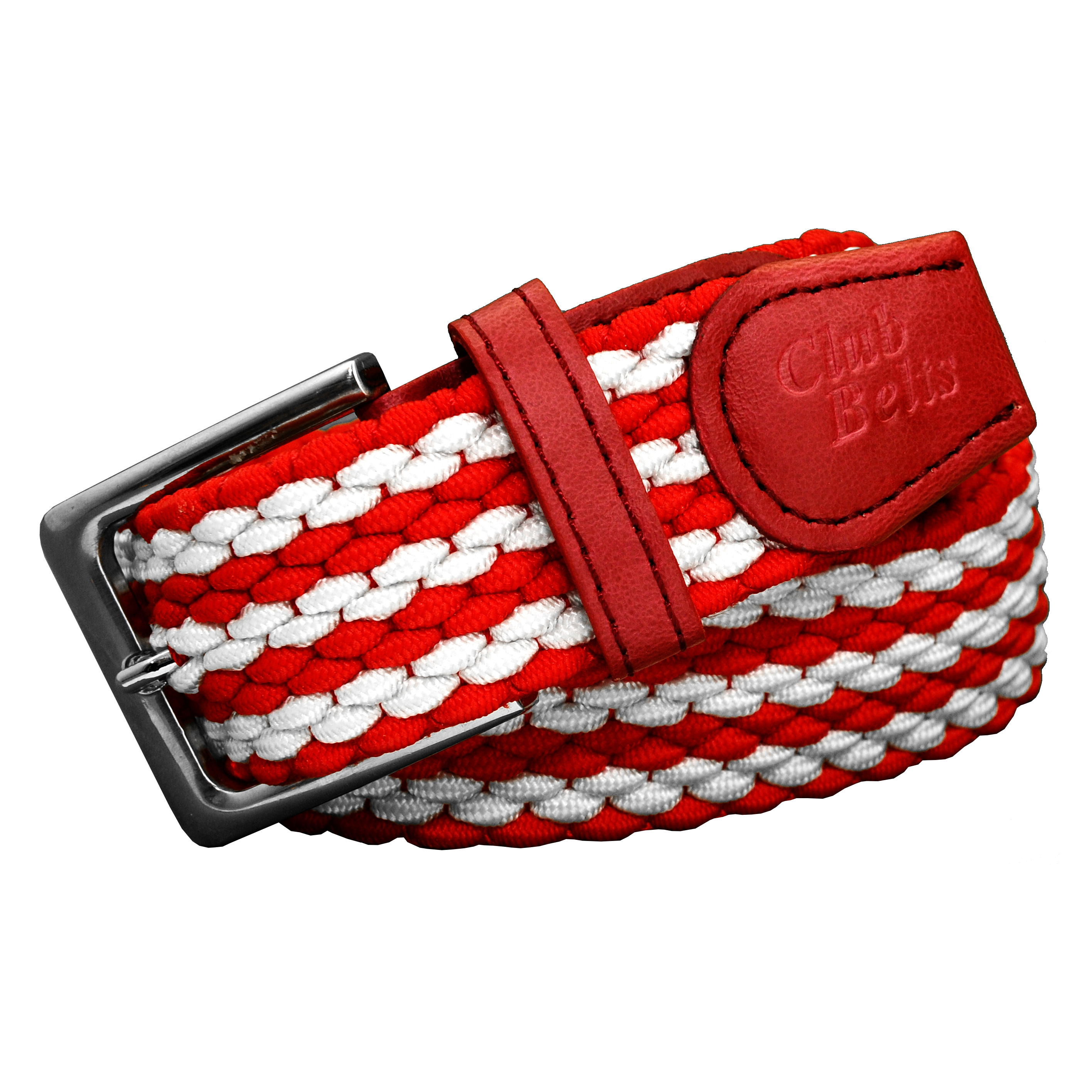 Red & White Striped Regular Belt