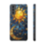 celesti stained glass sun, moon, and stars slim phone case