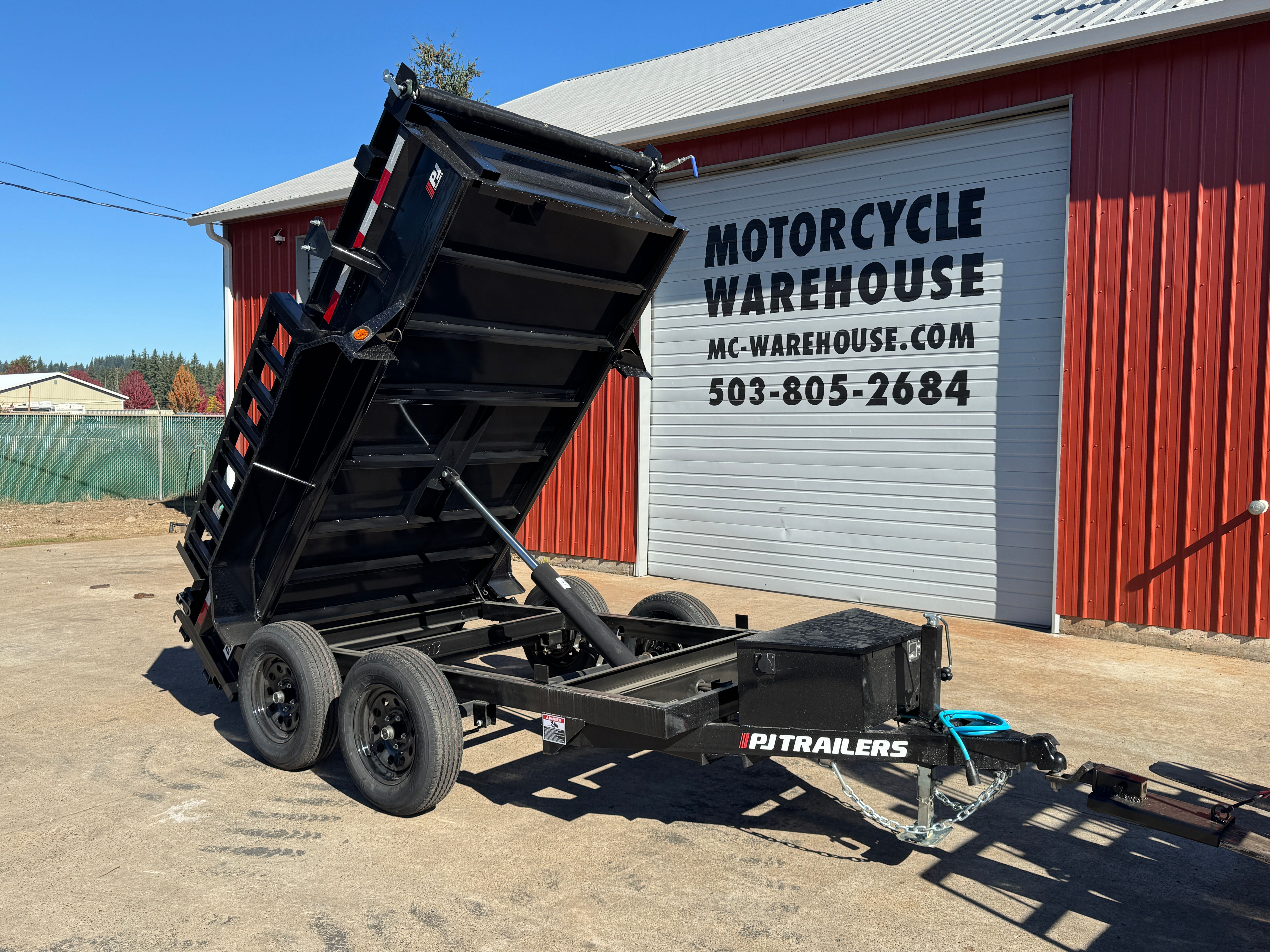 PJ 7K DUMP Trailer - 5x10 - Built in Ramps and Tarping system