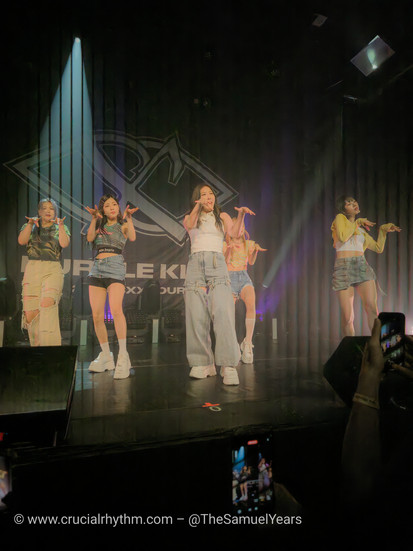Purple Kiss performing at the Park Theatre in Winnipeg, Manitoba, Canada.