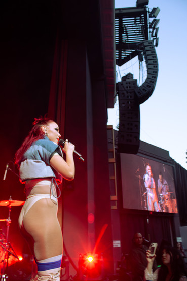 UPSAHL performing at the Greek Theater in Los Angeles.