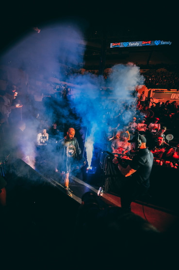 Influencers, creators, and youtubers boxing for charity at Yuengling Center in Florida as part of the Creator Clash event.