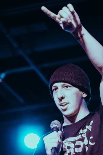 Metal band Divide the Fall tearing down the TAK Music Venue stage.