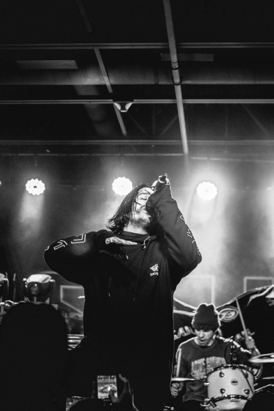 Post-hardcore band VRSTY making their presence known to the Fargo crowd at the TAK Music Venue.