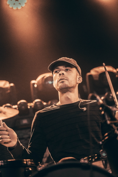 Metal band Divide the Fall tearing down the TAK Music Venue stage.