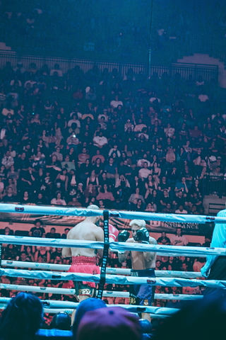 Influencers, creators, and youtubers boxing for charity at Yuengling Center in Florida as part of the Creator Clash event.