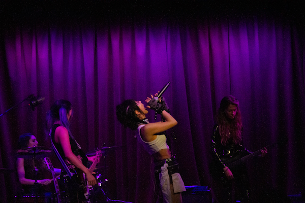 AZRA performing her at her EP release at The Hotel Cafe in Los Angeles on July 28, 2023.