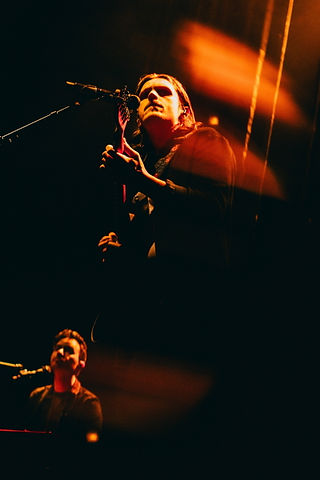 Patrick Droney performing at the infamous Winnipeg venue the Burton Cummings Theatre.