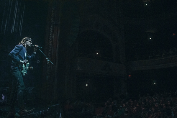 Patrick Droney performing at the infamous Winnipeg venue the Burton Cummings Theatre.