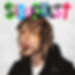 Michael Clifford with a chain in mouth, wearing a black hoodie. Colorful text "SideQuest" above. White background, edgy and bold mood.