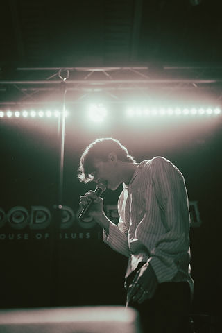 Pop-duo DWLLRS performing at the Voodoo Room in San Diego, California.