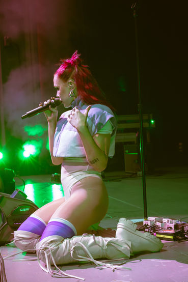 UPSAHL performing at the Greek Theater in Los Angeles.