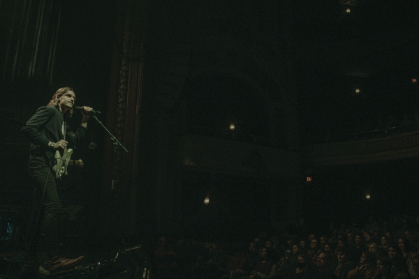 Patrick Droney performing at the infamous Winnipeg venue the Burton Cummings Theatre.