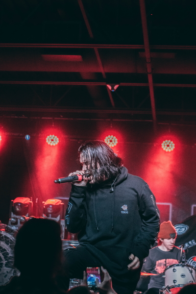 Post-hardcore band VRSTY making their presence known to the Fargo crowd at the TAK Music Venue.