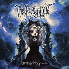 A gothic doll-like figure with long hair and a bow is set against a swirling blue background. Text reads "The Pretty Wild" and "zero point genesis".