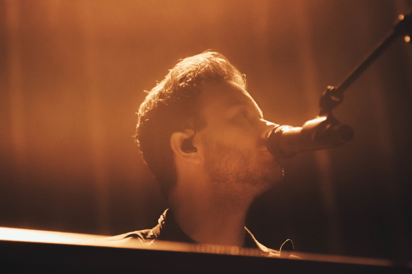 Patrick Droney performing at the infamous Winnipeg venue the Burton Cummings Theatre.