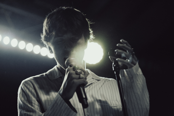 Pop-duo DWLLRS performing at the Voodoo Room in San Diego, California.