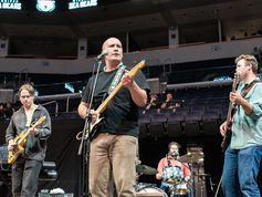 Winnipeg rock band Neighbourhood Andy performing at the Canada Life Centre before the Winnipeg Sea Bears game.