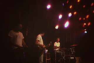 Photo of the Manitoba indie pop artist Fowler performing on The Park Theatre stage.