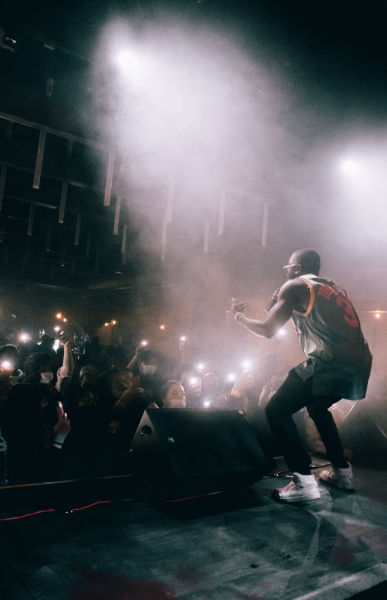 Myazwe performing at the Exchange Event Centre in Winnipeg, Manitoba.