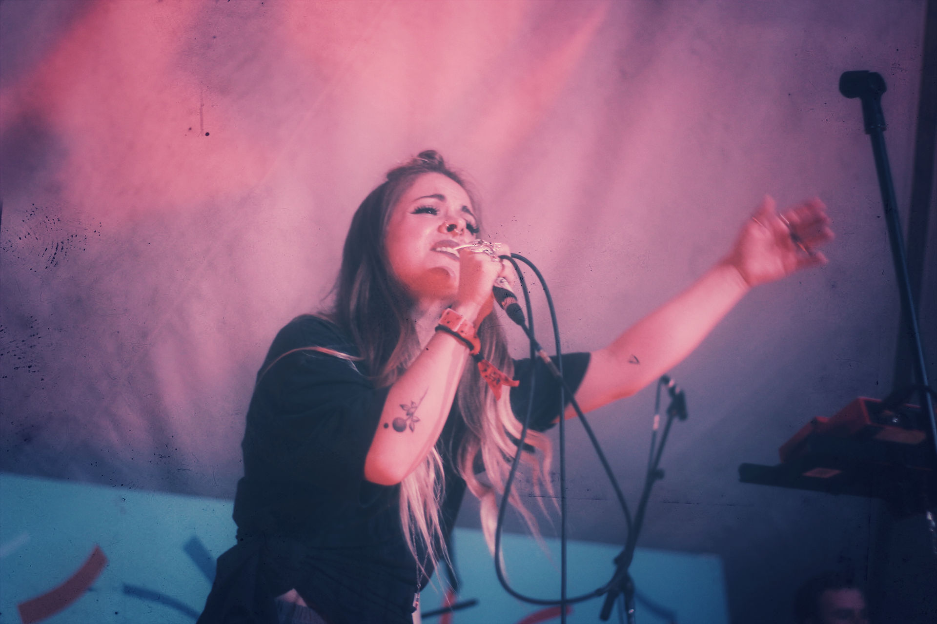 Manitoba pop artist LOA performing at the Manitoba 150 Forrest Tent at the annual Festival du Voyageur.