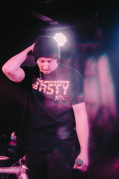 Metal band Divide the Fall tearing down the TAK Music Venue stage.