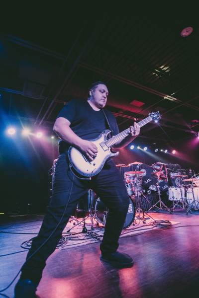 Metal band Divide the Fall tearing down the TAK Music Venue stage.