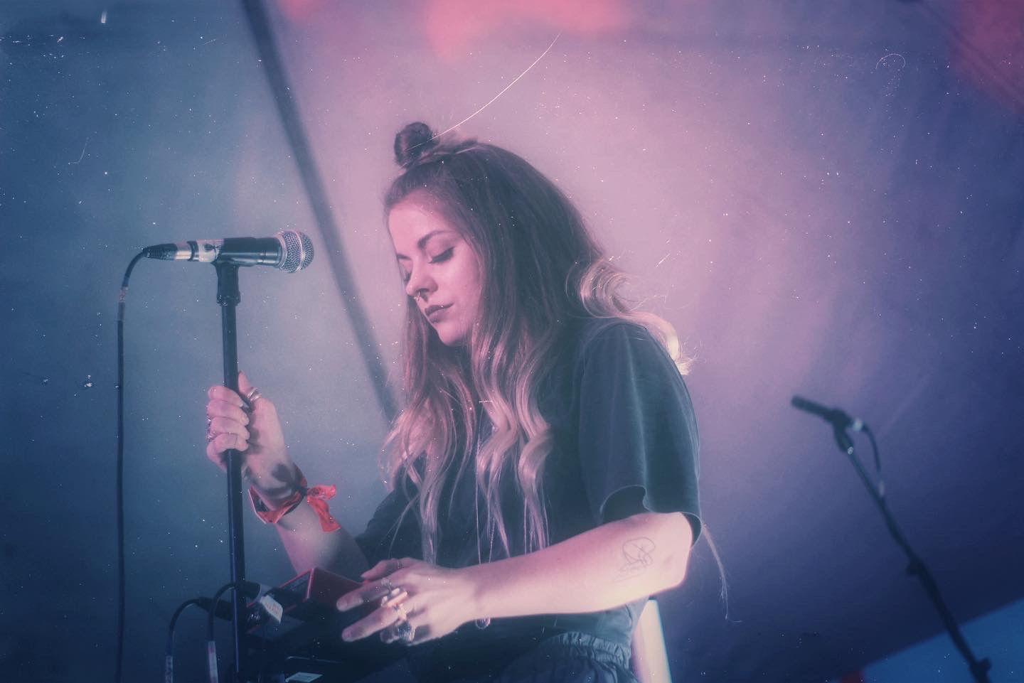 Manitoba pop artist LOA performing at the Manitoba 150 Forrest Tent at the annual Festival du Voyageur.