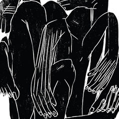 Abstract black and white image of multiple hands overlapping, creating a complex pattern. The mood is intriguing and thought-provoking.