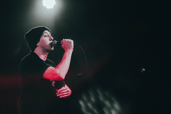 Metal band Divide the Fall tearing down the TAK Music Venue stage.