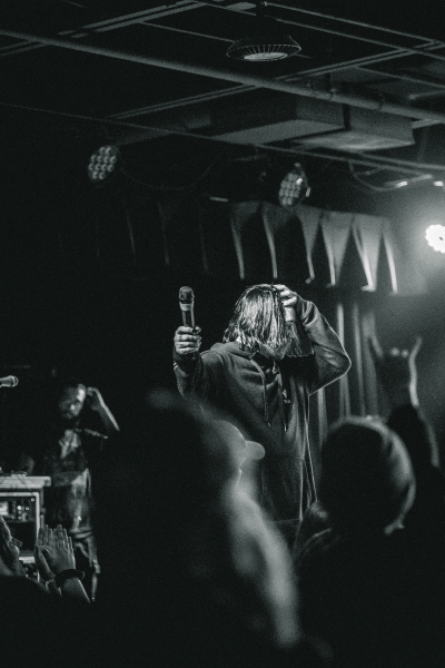 Post-hardcore band VRSTY making their presence known to the Fargo crowd at the TAK Music Venue.