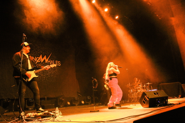 Monowhales performing in Regina, SK at the Conexus Arts Centre.