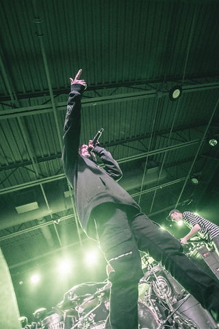 Post-hardcore band VRSTY making their presence known to the Fargo crowd at the TAK Music Venue.