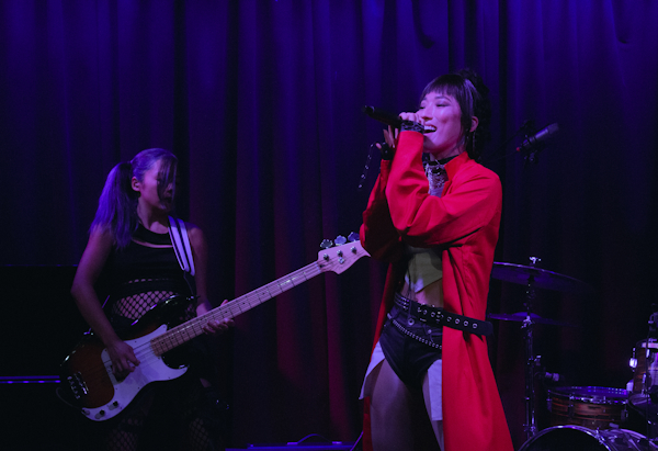 AZRA performing her at her EP release at The Hotel Cafe in Los Angeles on July 28, 2023.