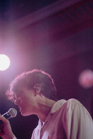 Pop-duo DWLLRS performing at the Voodoo Room in San Diego, California.