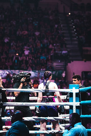 Influencers, creators, and youtubers boxing for charity at Yuengling Center in Florida as part of the Creator Clash event.