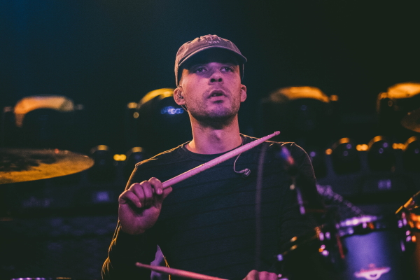 Metal band Divide the Fall tearing down the TAK Music Venue stage.