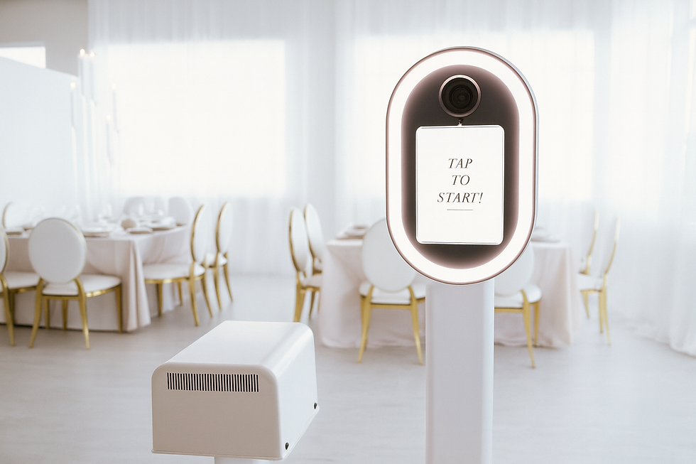 Modern photo booth at a wedding reception