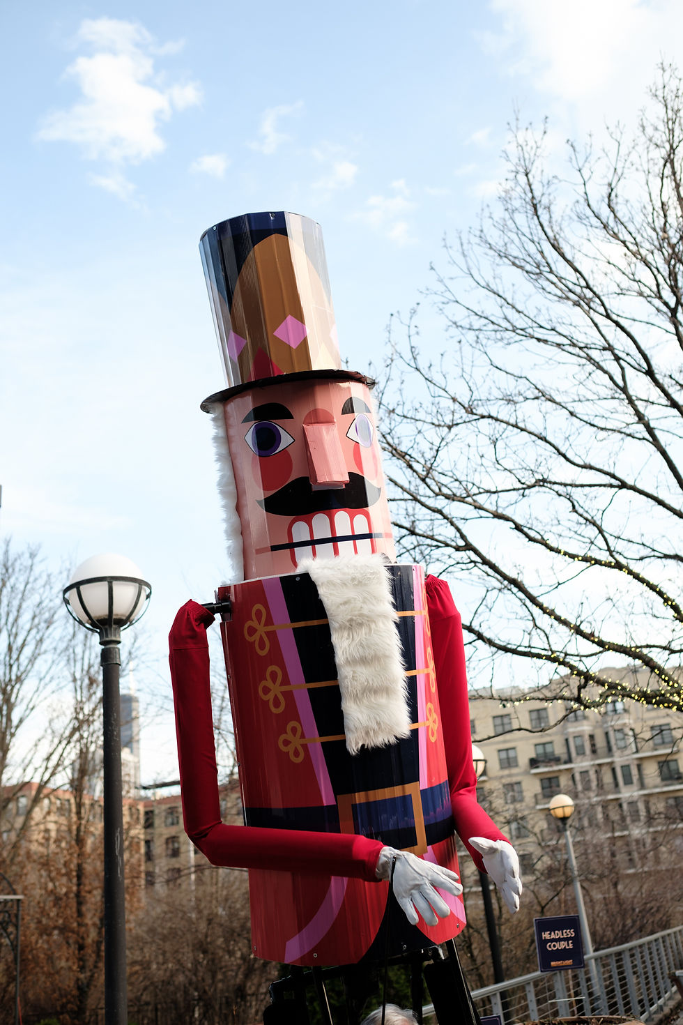 Nutcracker tall walker character at an event