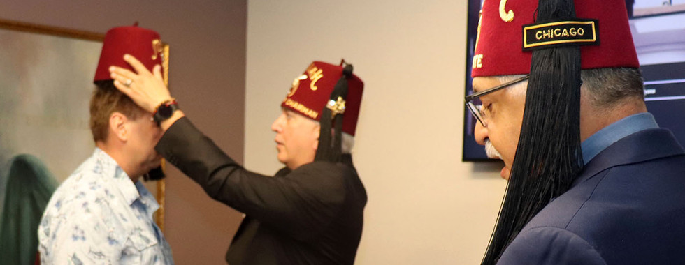 A ceremony at Medinah Shrine for new shriners